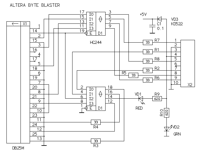 Схема usb blaster